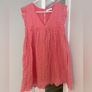 Pink Mustard Seed Eyelet Romper, size small